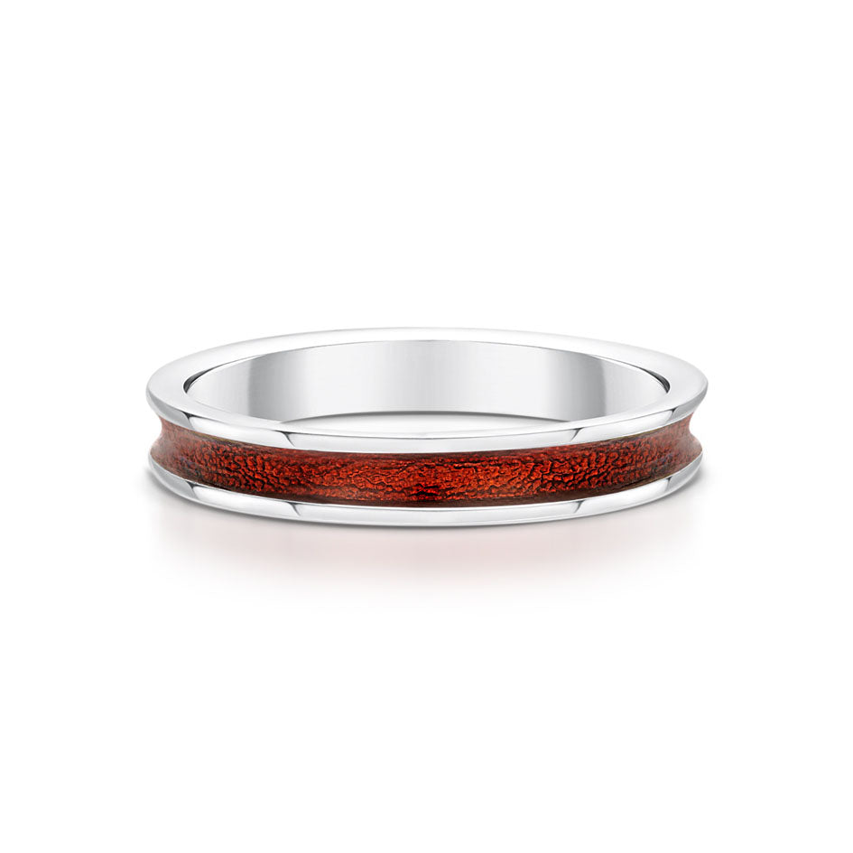 Halo Sterling Silver and Enamel Ring - ER121-Orange/Red/Purple