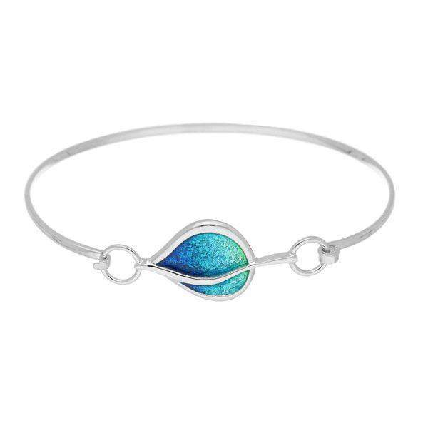 EBG8 Ortak Silver And Enamel Bangle-Ogham Jewellery