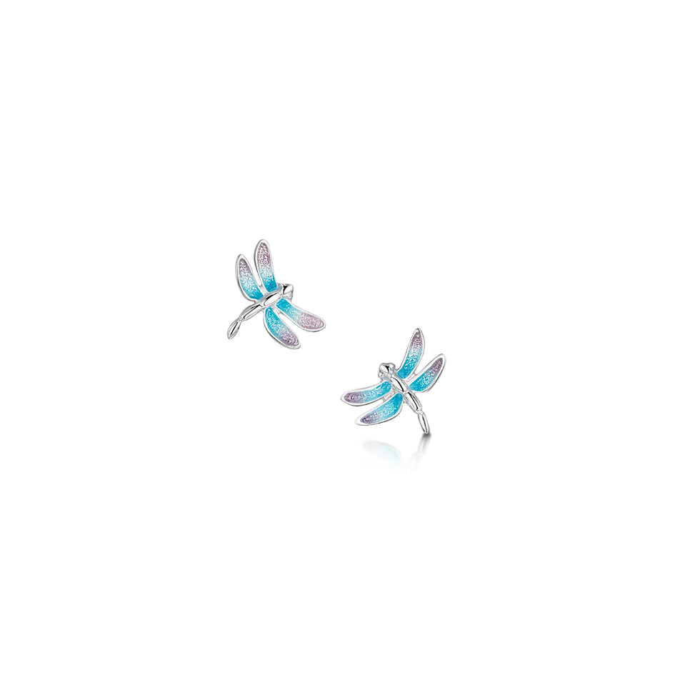 Dragonfly Sterling Silver and Enamel Earrings - EE00240
