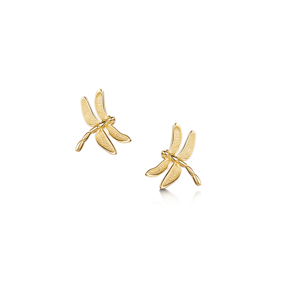 Dragonfly 9ct Gold Stud Earrings - E0240