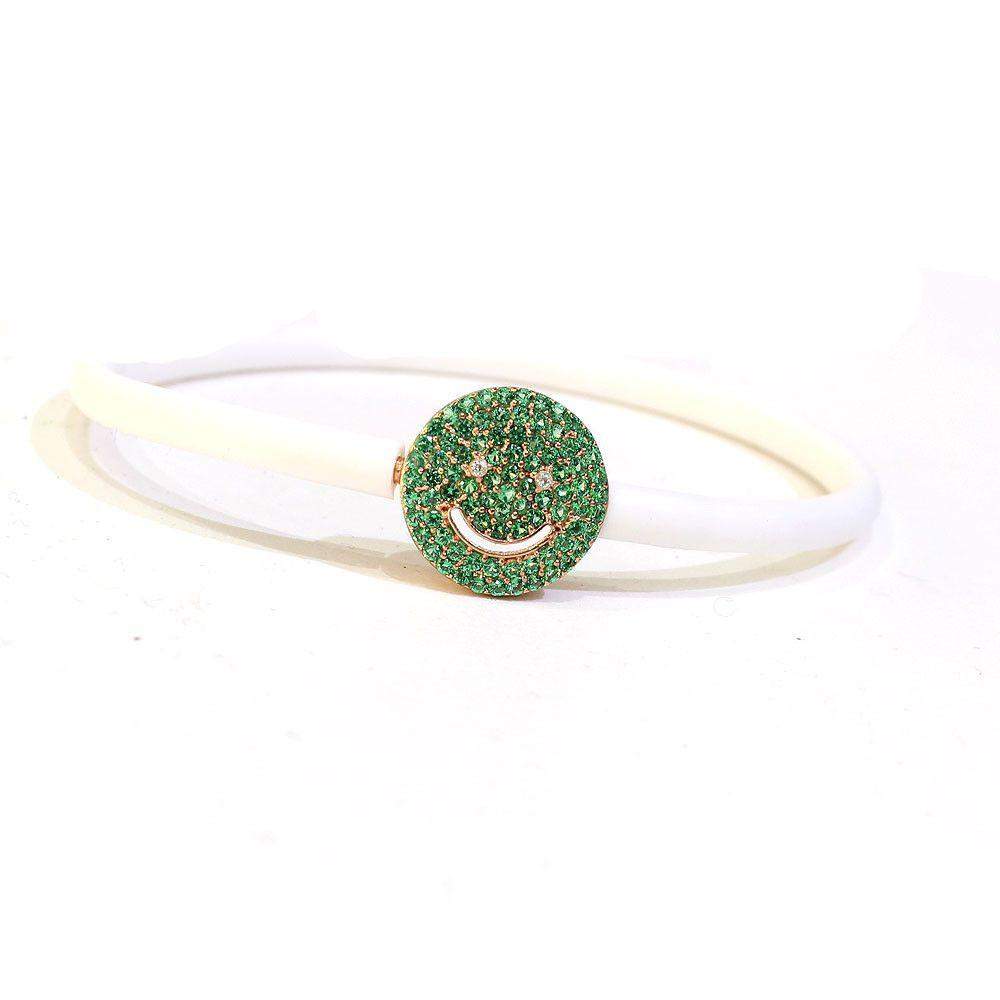 Figaro Emoji Green Face Bangle-Ogham Jewellery