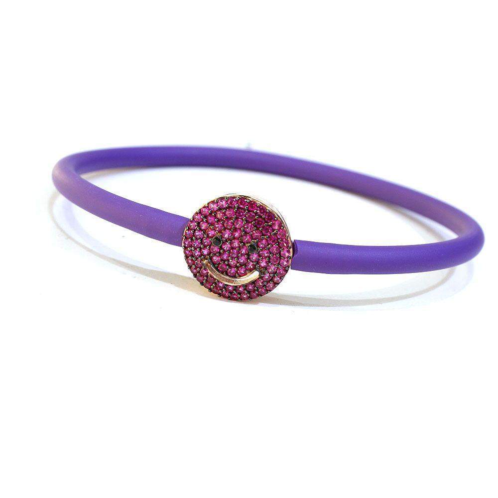 Figaro Emoji Pink And Purple Bangle-Ogham Jewellery