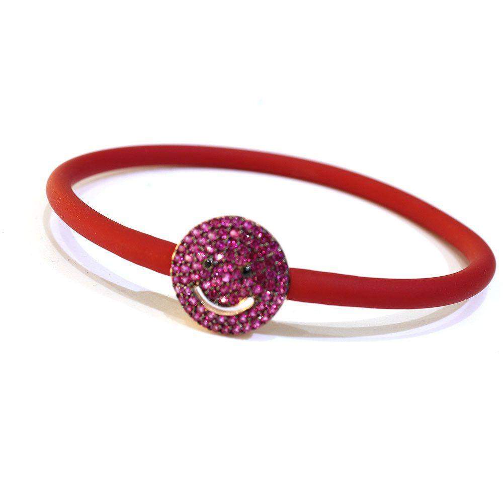Figaro Emoji Pink And Red Bangle-Ogham Jewellery