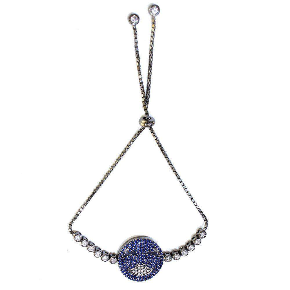 Figaro Emoji Silver Lips Bracelet-Ogham Jewellery