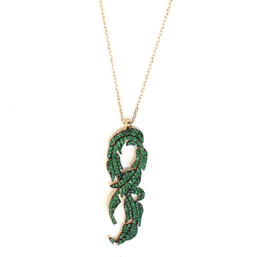 Figaro Green Design Pendant-Ogham Jewellery