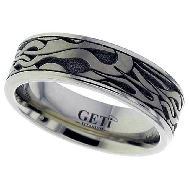 Flame Design Titanium Ring - 2226-FL1
