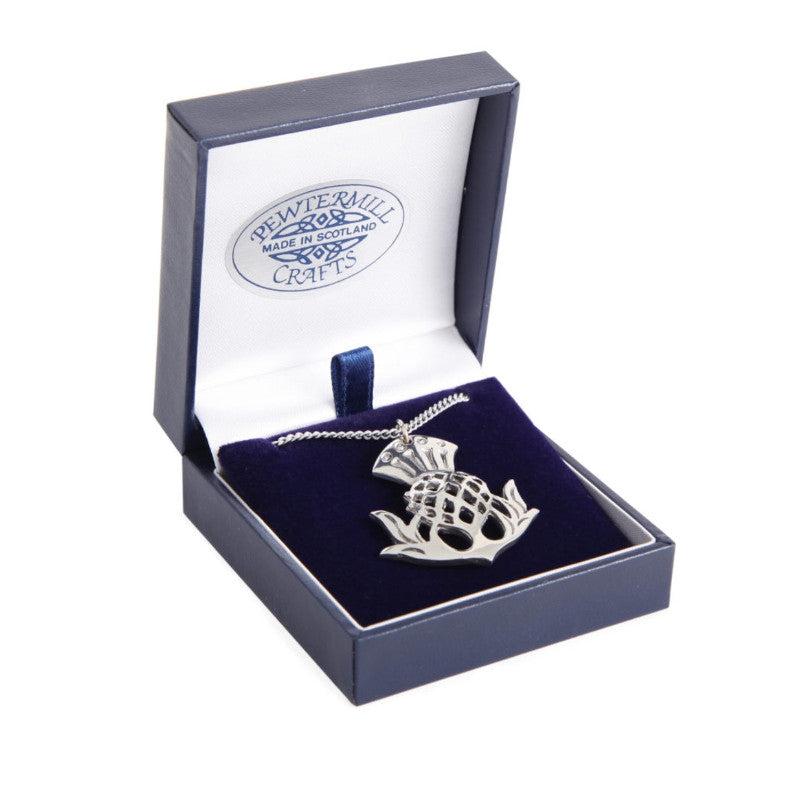Large Pewter Thistle Pendant 39 Pewtermill