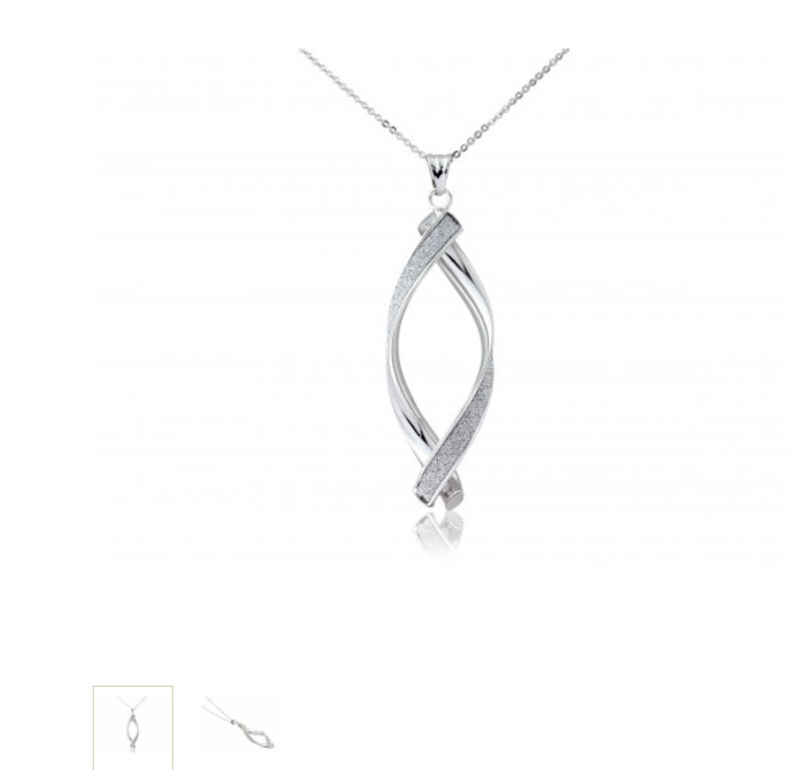 9ct white Gold Twirl Glitter Pendant - MM6T10W