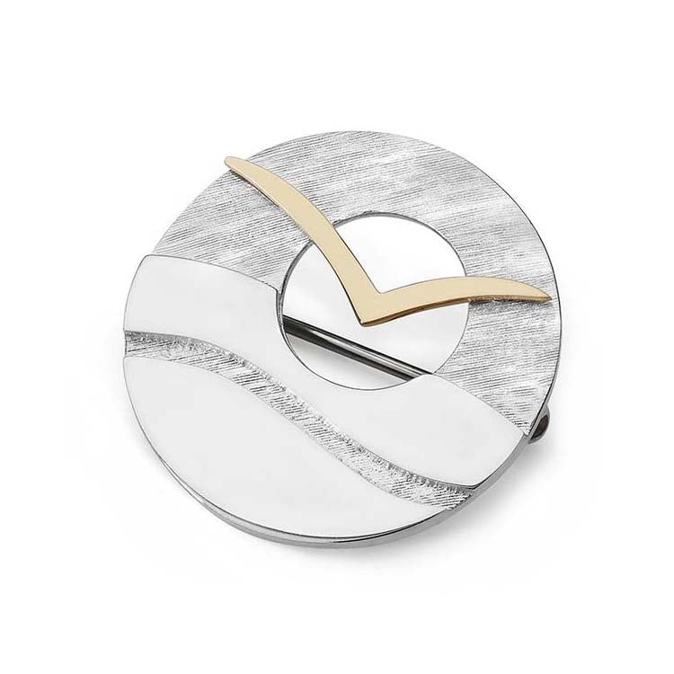 Glide Sterling Silver or Sterling Silver with 9ct Yellow Gold Brooch - 11119