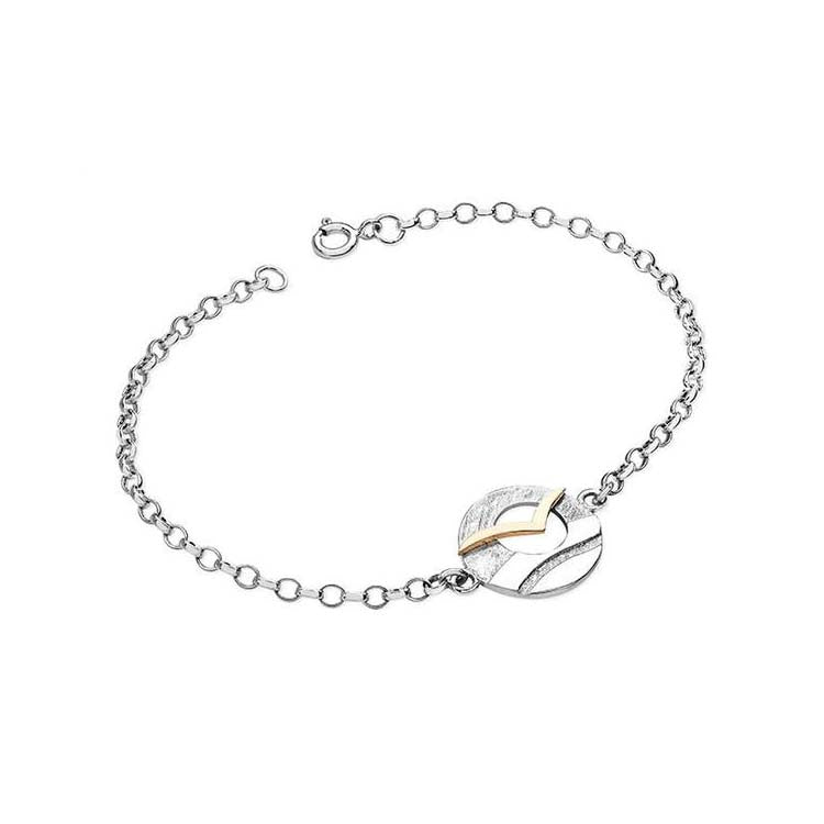 Glide Sterling Silver or Sterling Silver with 9ct Yellow Gold Bracelet - 19119_1