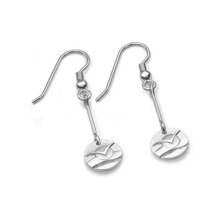 Glide Sterling Silver or Sterling Silver and 9ct Yellow Gold Drop Earrings - 13119