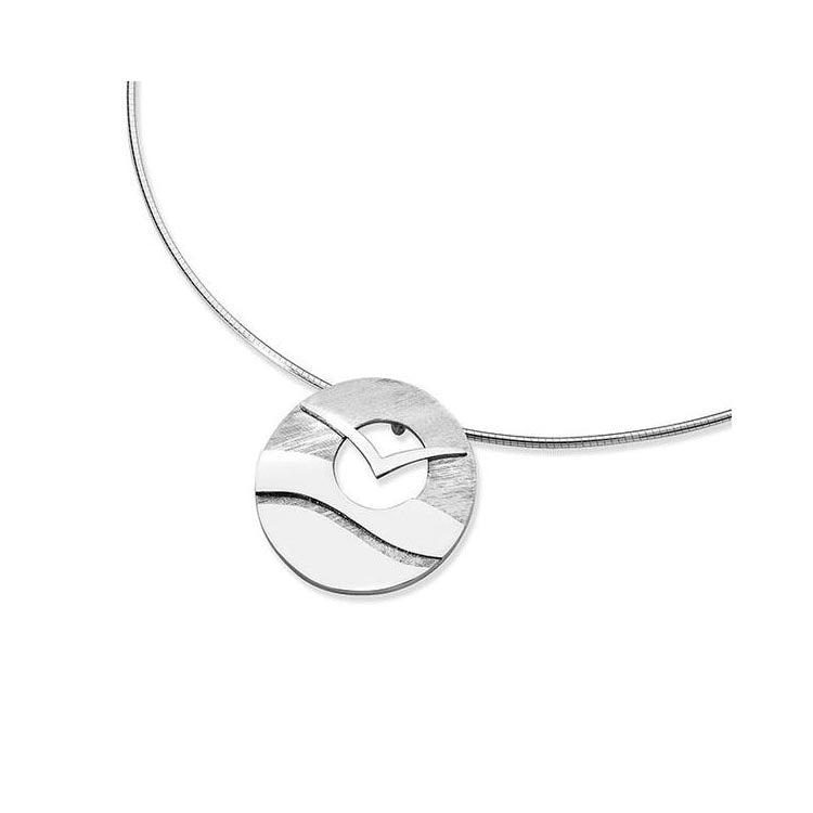 Glide Sterling Silver or Silver with 9ct Yellow Gold Necklet- 15119