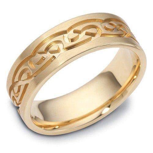 Gold or White Gold Celtic Wedding Ring - W1488 Size R-W-Ogham Jewellery