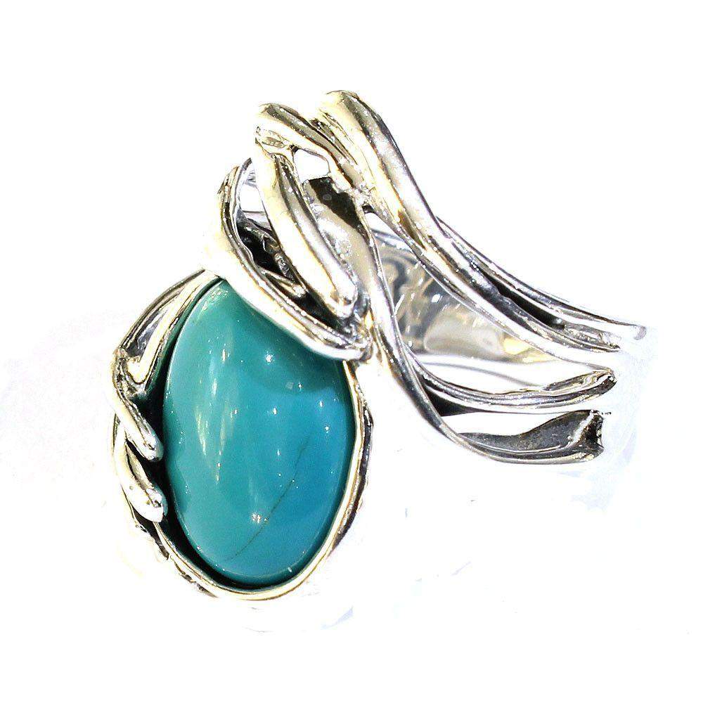 Hagit Gorali Silver And Turquoise Ring - M205-Ogham Jewellery