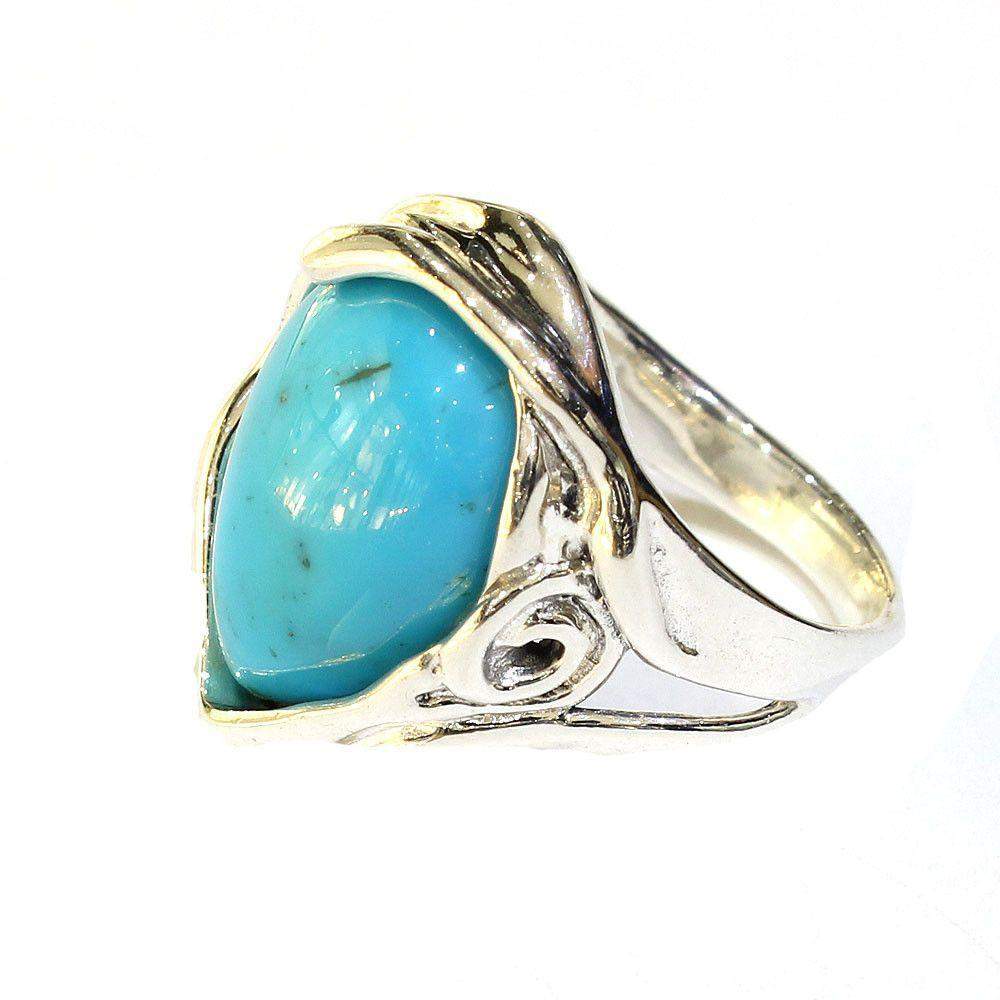 Hagit Gorali Silver And Turquoise Ring - M324-Ogham Jewellery