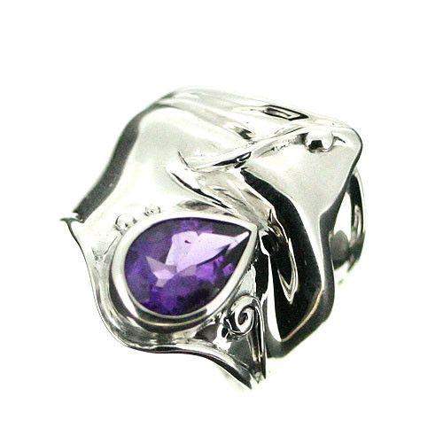 Hagit Gorali Sterling Silver And Amethyst Ring-D162-Ogham Jewellery