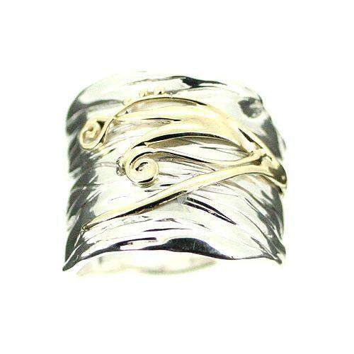 Hagit Gorali Sterling Silver And Gold Ring-E351-Ogham Jewellery