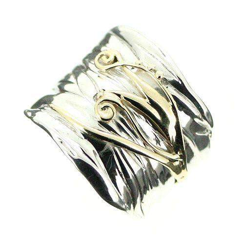 Hagit Gorali Sterling Silver And Gold Ring-E351-Ogham Jewellery