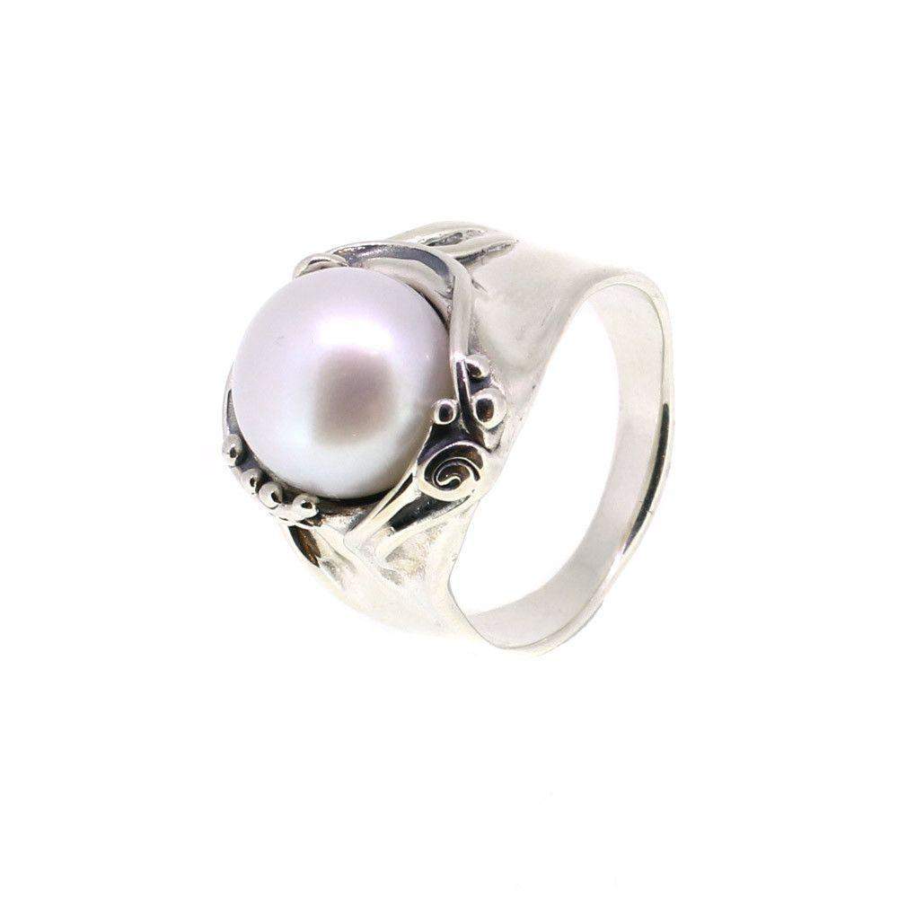 Hagit Gorali Sterling Silver And Pearl Ring-D302-Ogham Jewellery