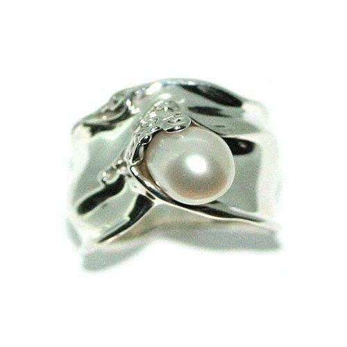 Hagit Gorali Sterling Silver And Pearl Ring -G114-Ogham Jewellery