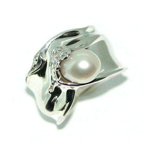 Hagit Gorali Sterling Silver And Pearl Ring -G114-Ogham Jewellery