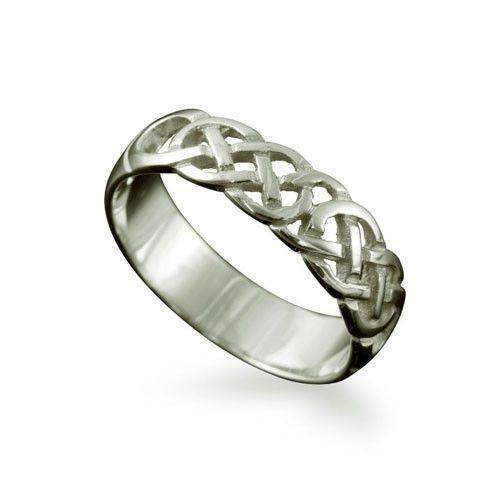 Celtic Ring in Silver, Gold, Platinum - Shetland-R126 J-Q-Ogham Jewellery