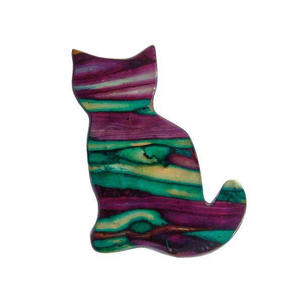 Heather Cat Brooch - HB18-Ogham Jewellery