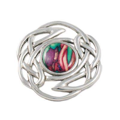 Heather Celtic Knot Brooch - HB58-Ogham Jewellery