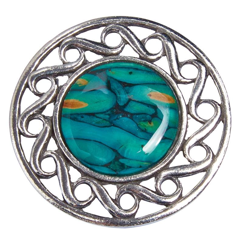 Heather Celtic Swirl Brooch - HB51-Ogham Jewellery