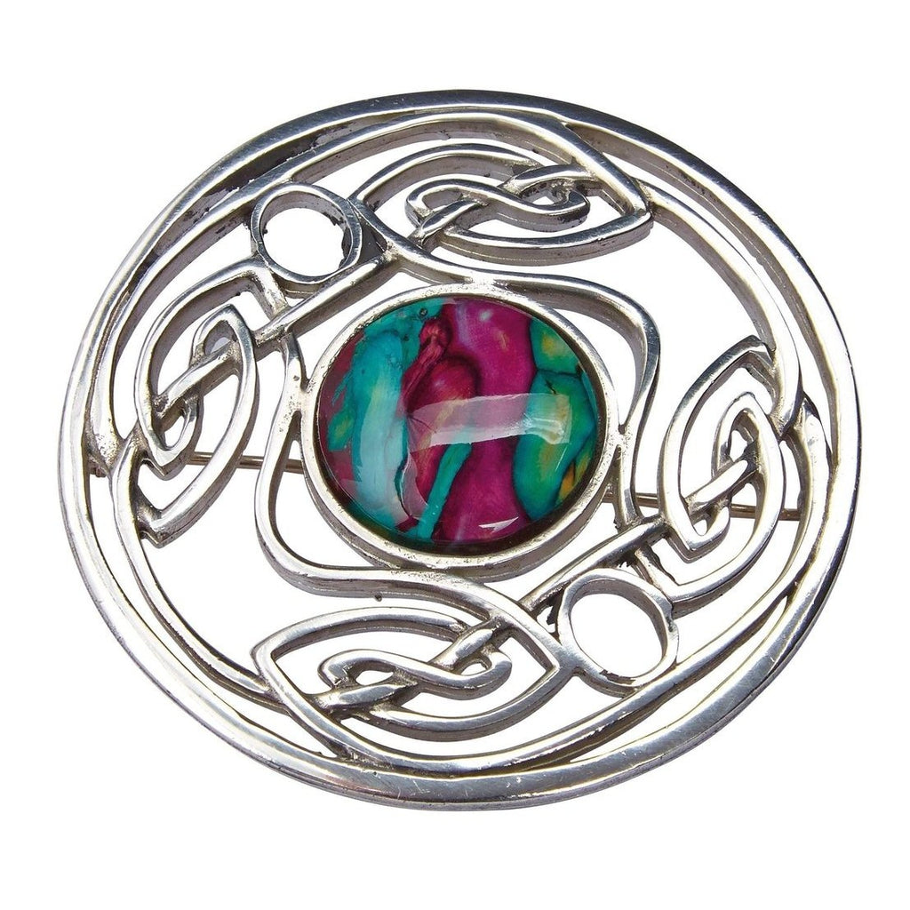 Heather Celtic Weave Brooch - HB67-Ogham Jewellery