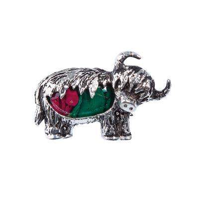 Heather Highland Cow Brooch - HB76-Ogham Jewellery
