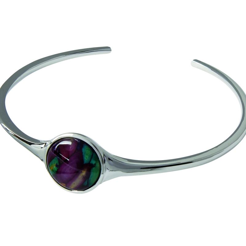 Heather Isla Round Bangle - HBA21-Ogham Jewellery