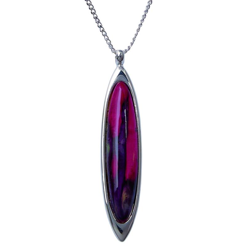 Heather Long Oval Pendant - HP45-Ogham Jewellery