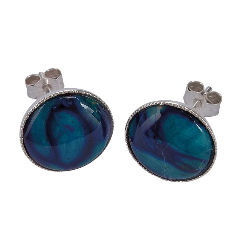 Heather Milled Stud Silver Earrings - SE12-Ogham Jewellery