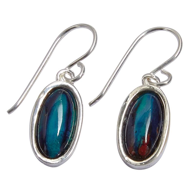 Heather Oval Silver Earrings - SE44-Ogham Jewellery