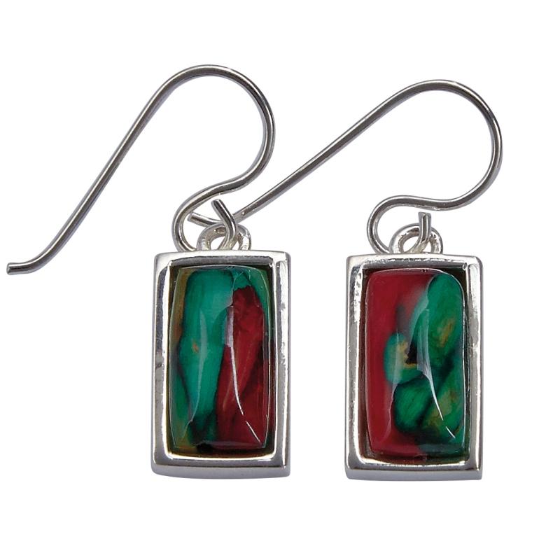 Heather Rectangle Silver Earrings - SE43-Ogham Jewellery