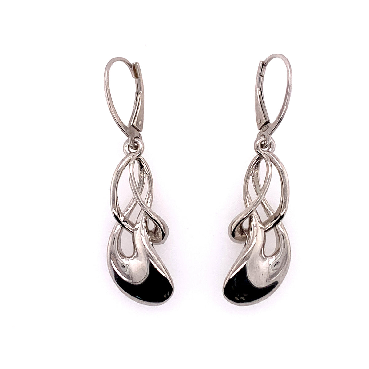 Twisty Silver Drop Earrings