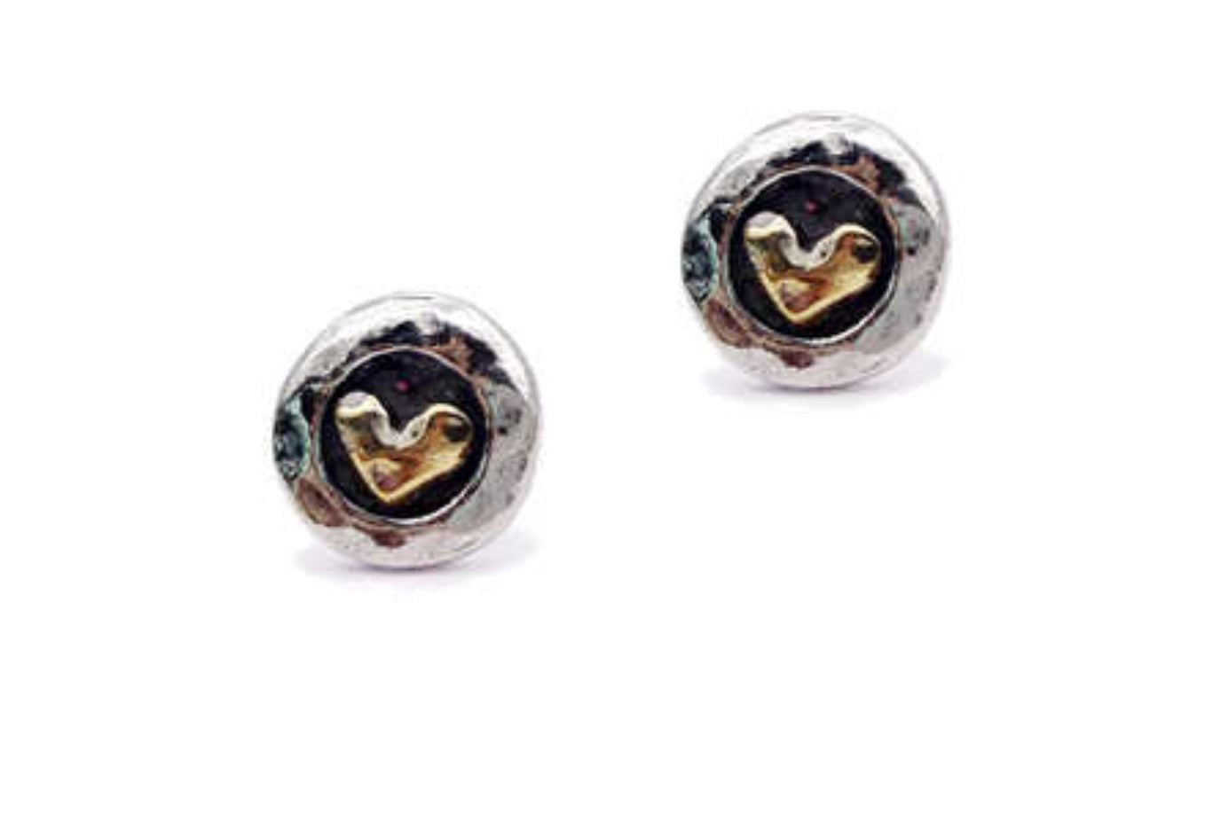 Sterling Silver and Gold fill Heart Earrings - 943