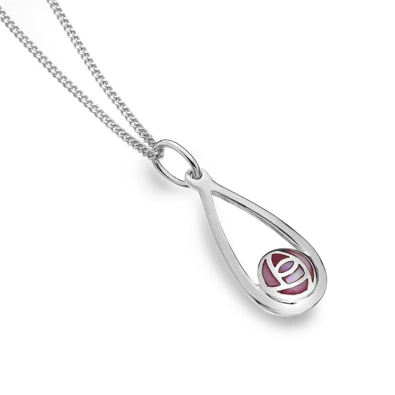 Sea Gems Sterling Silver and Enamel Mackintosh Rose Pendant  - 6086MP