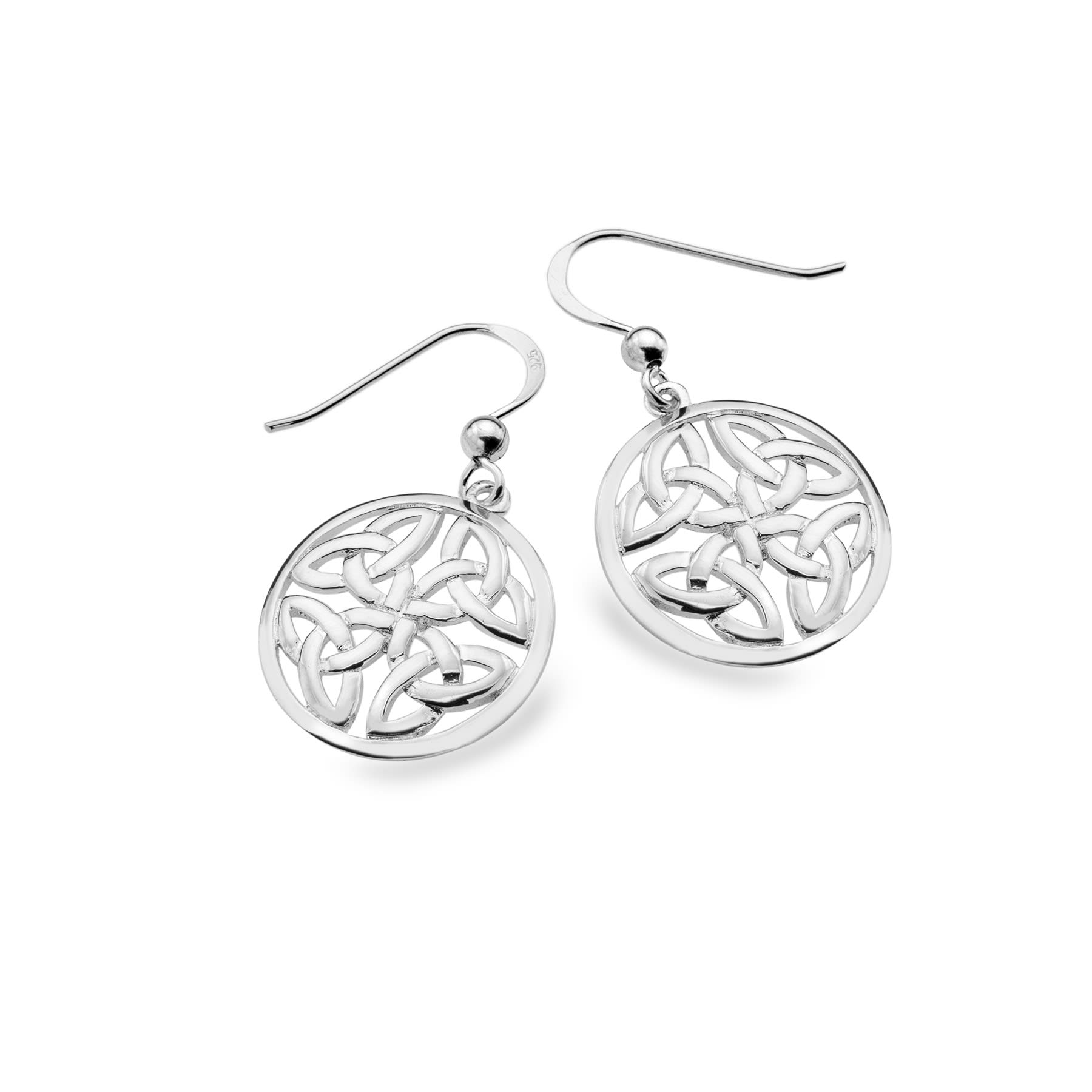 Sea Gems Sterling Silver Celtic Knotwork Circle Drop Earrings  - 9165