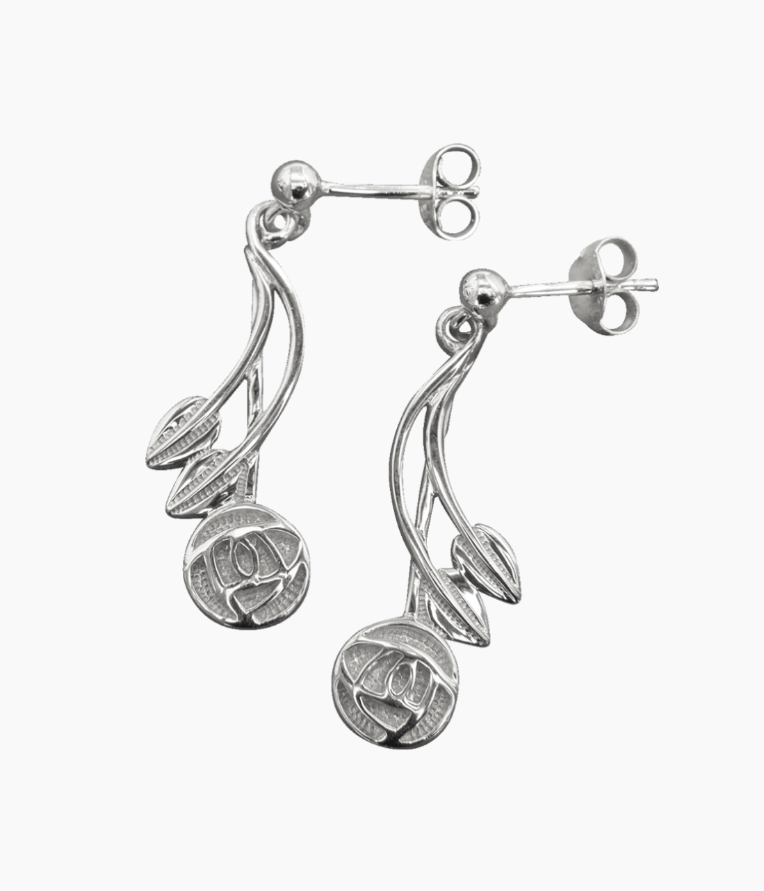 Sterling Silver Mackintosh Earrings- E543