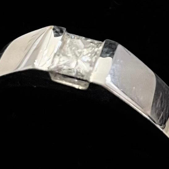 18ct White Gold Princess Cut Diamond Engagement Ring - 0.25ct - 0.4ct-Ogham Jewellery