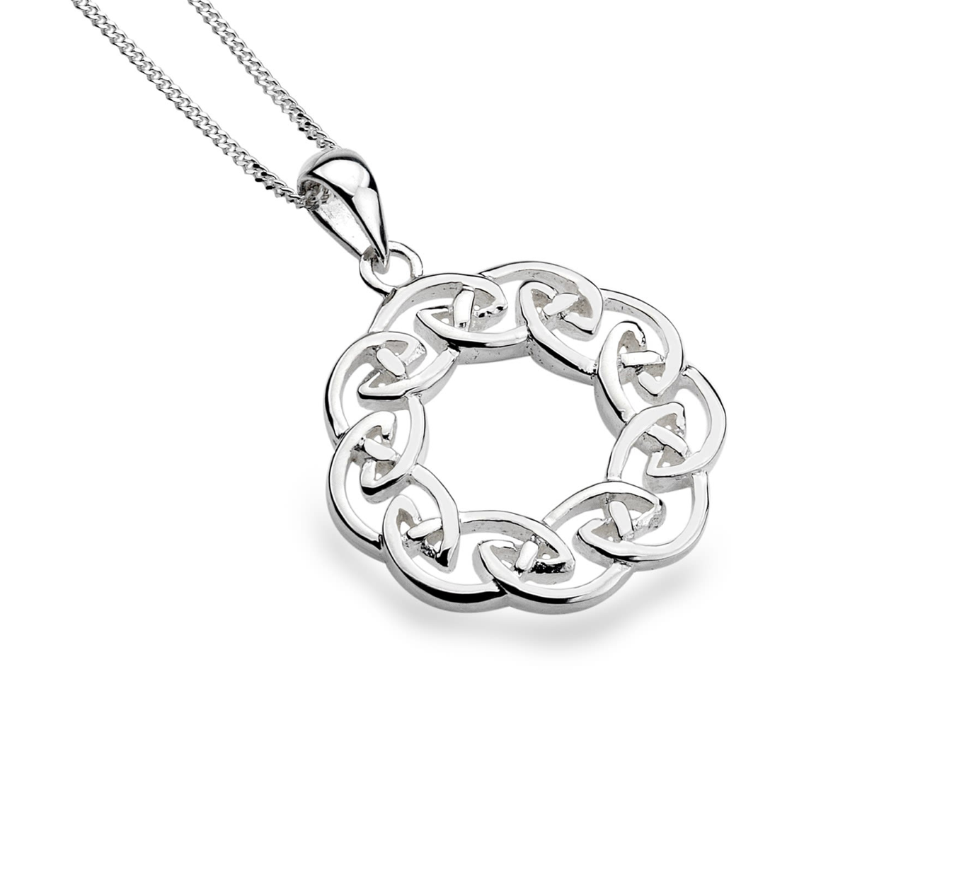 Sea Gems Sterling Silver Round Celtic Knotwork Pendant  - 9194