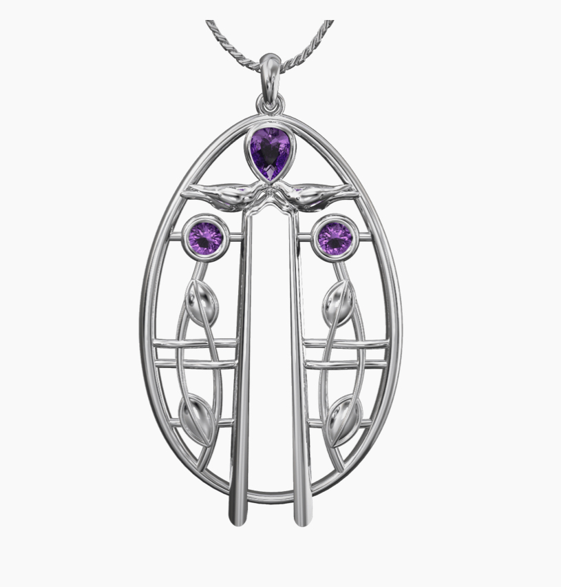 Sterling Silver Mackintosh Pendant - P181AM