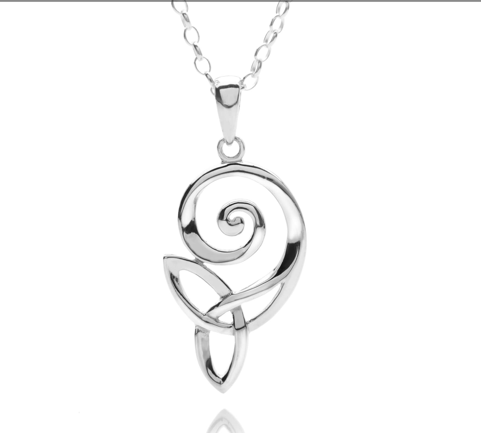 Sea Gems Sterling Silver Stylised Celtic Knotwork Pendant  - 9514