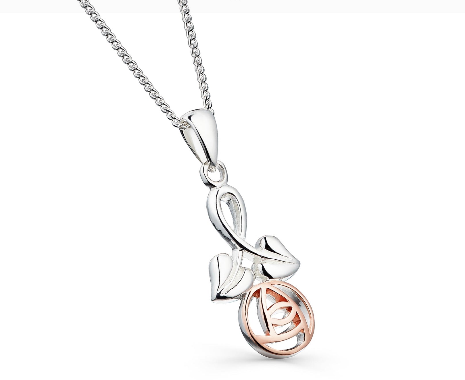 Sea Gems Rose Gold Plated Silver and Sterling Silver Mackintosh Pendant  - 6134