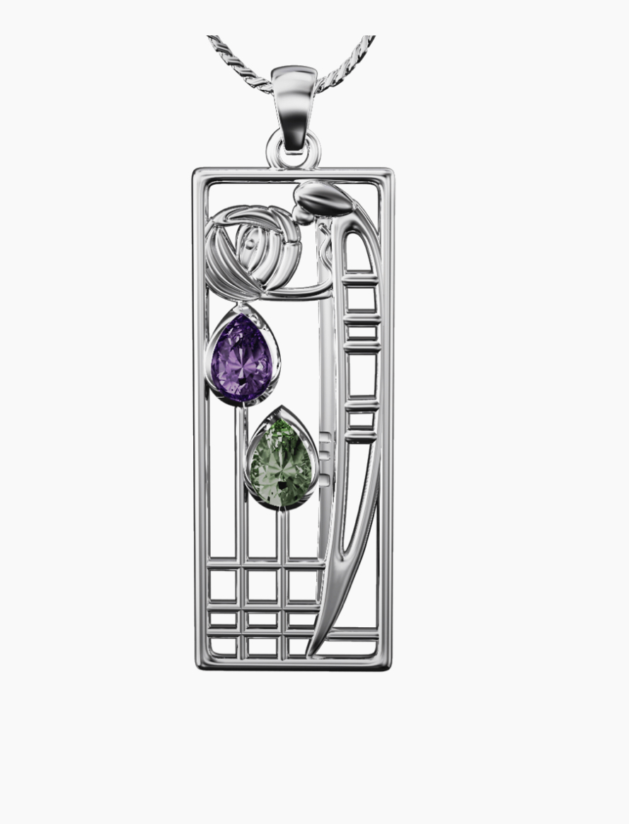 Sterling Silver And Gemstone Mackintosh Pendant P310 Ogham Jewellery