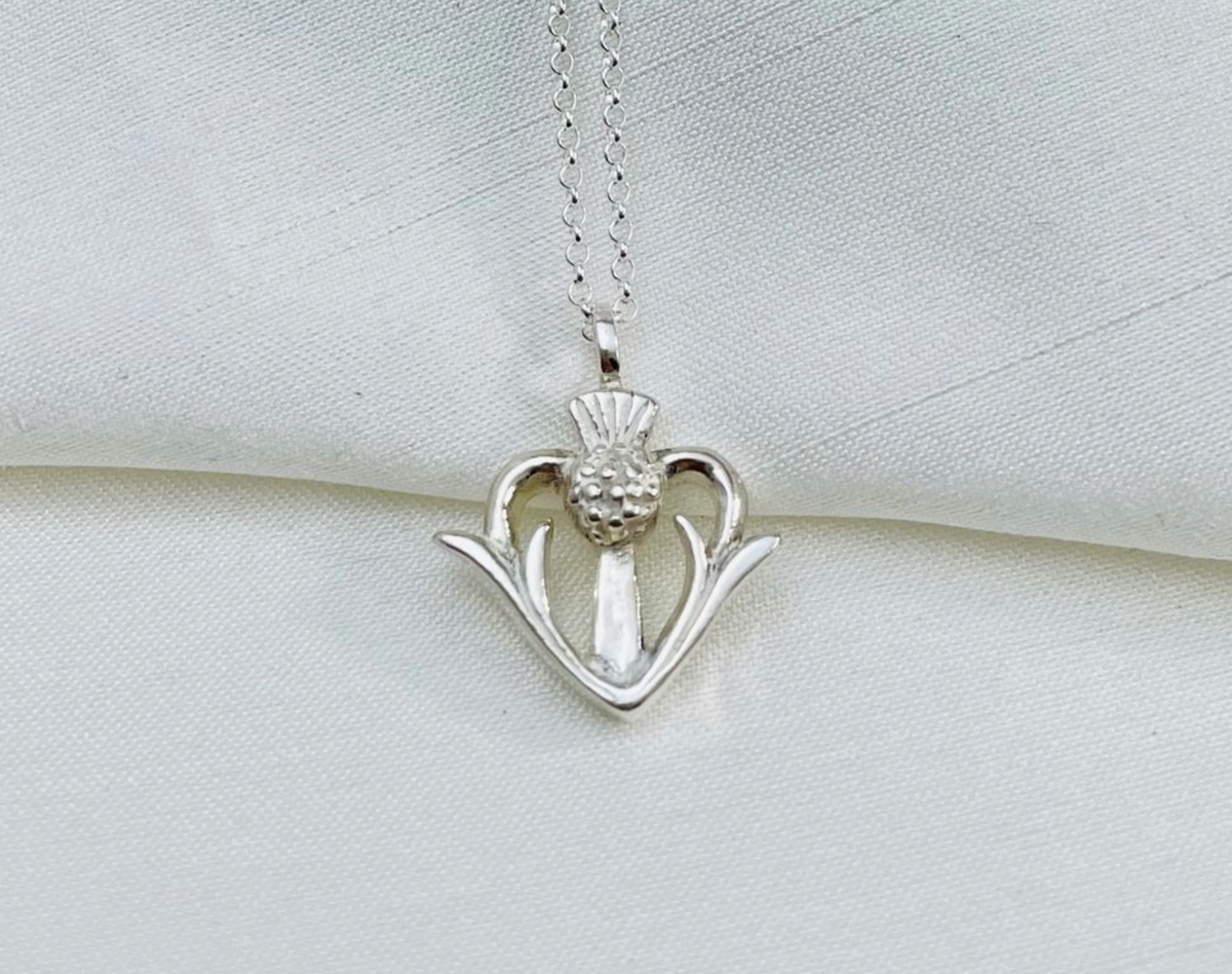 Sterling Silver Thistle Pendant - The Heart Of Scotland