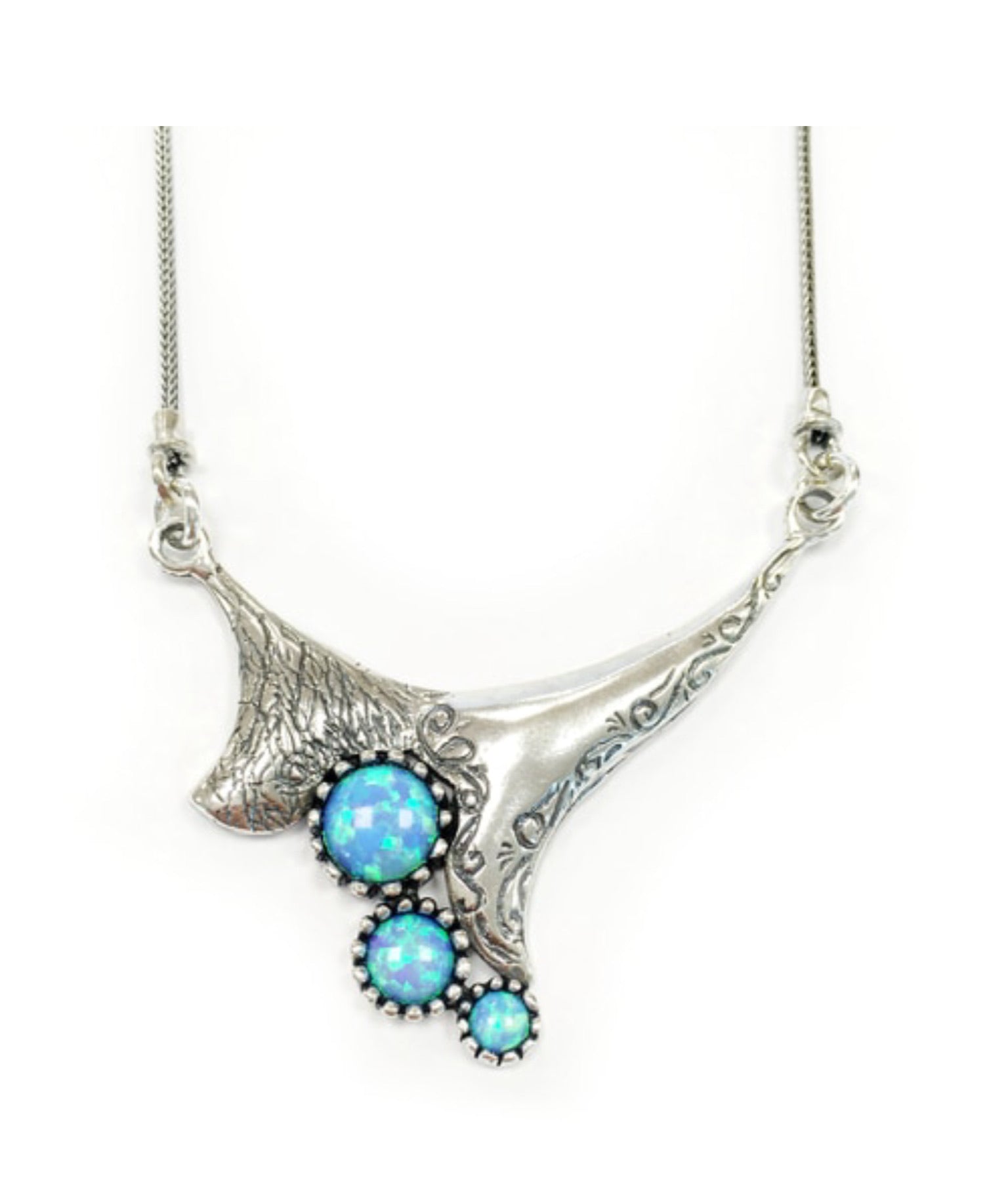 Opaline and Silver Necklace