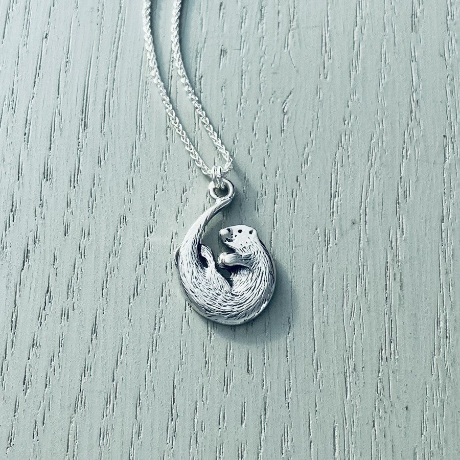 Otter Small Silver Pendant